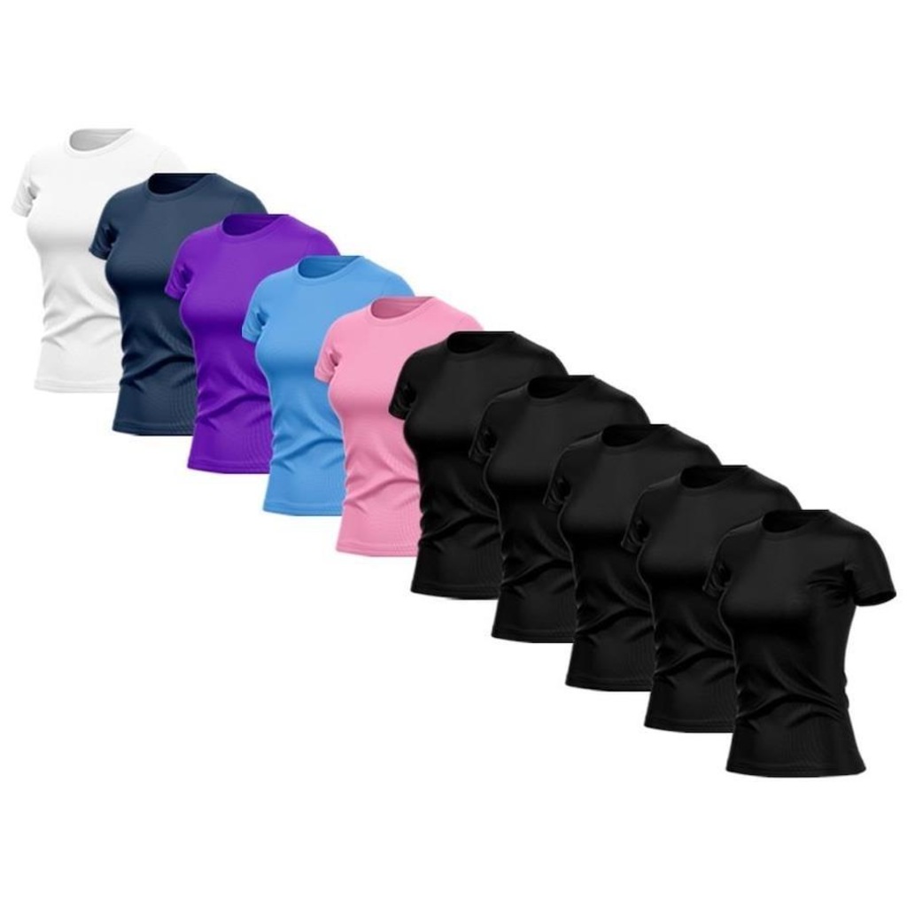 Imagem 5 do produto Kit de Camisas Térmica Adriben Dry Fit com Proteção Solar - 10 Unidades - Feminina