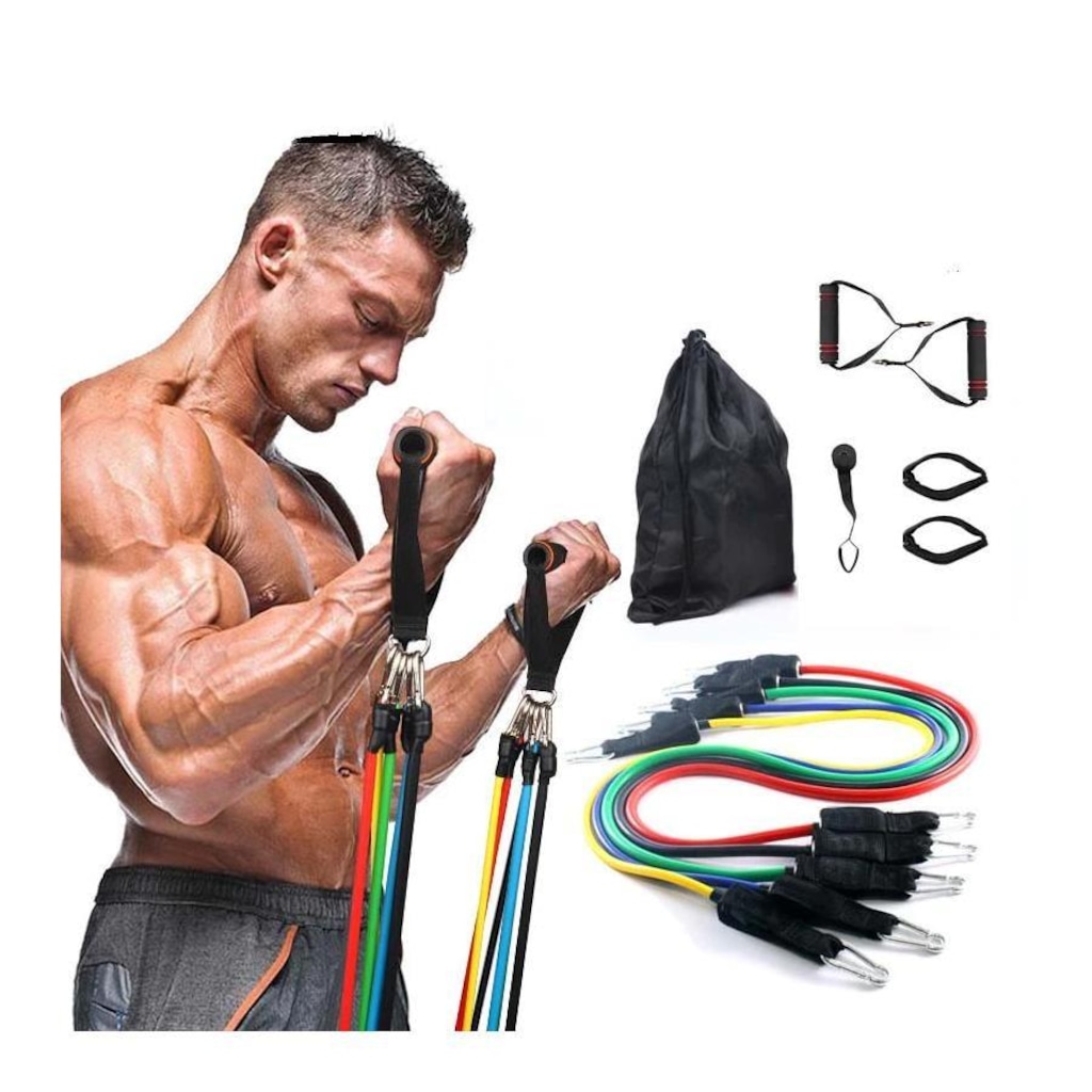 Imagem 5 do produto Kit Elástico Extensor Mbfit Treino Funcional - 11 Itens