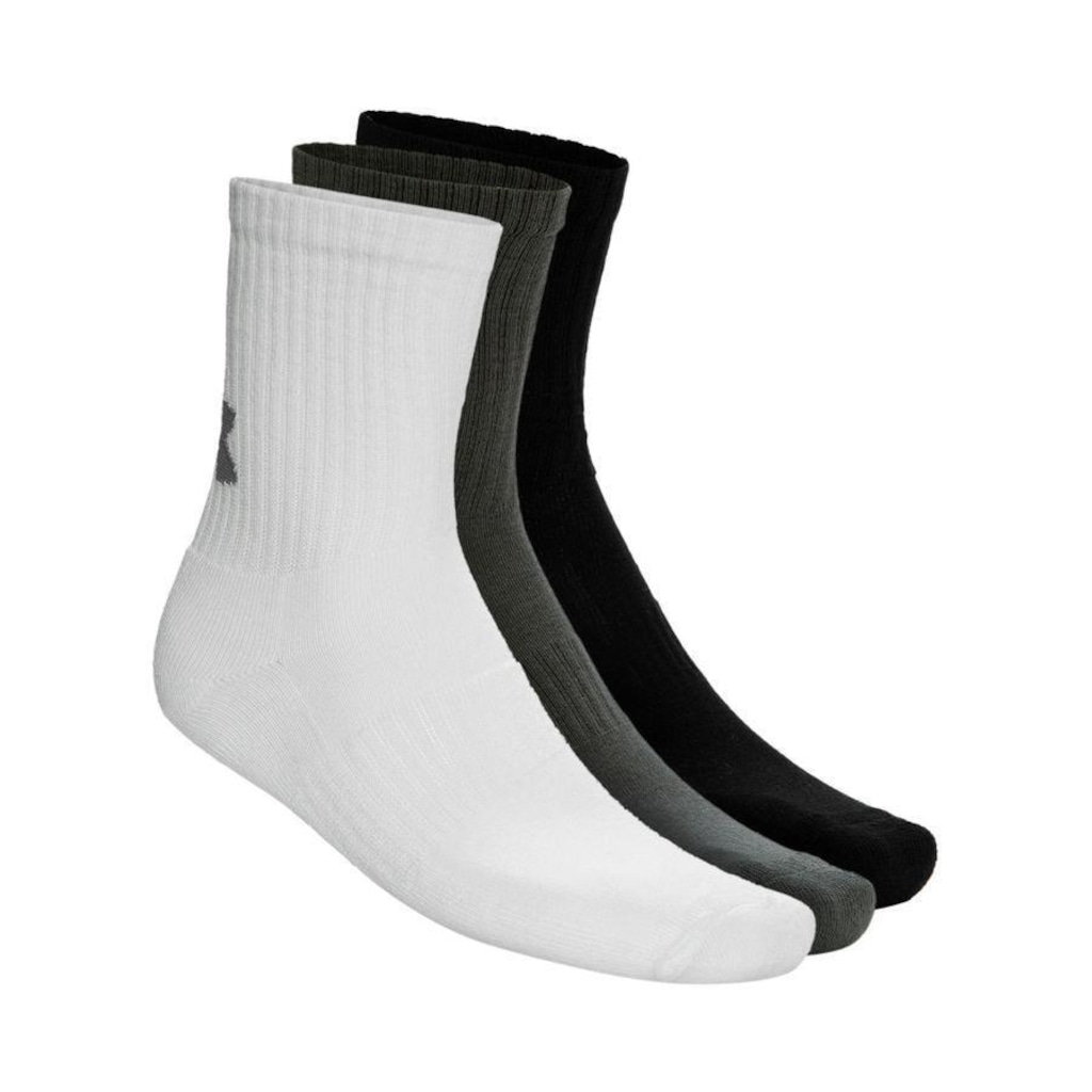 Imagem 2 do produto Kit de Meias Under Armour Cano Alto Core Cotton Crew Adulto - 3 Pares - 40 a 45