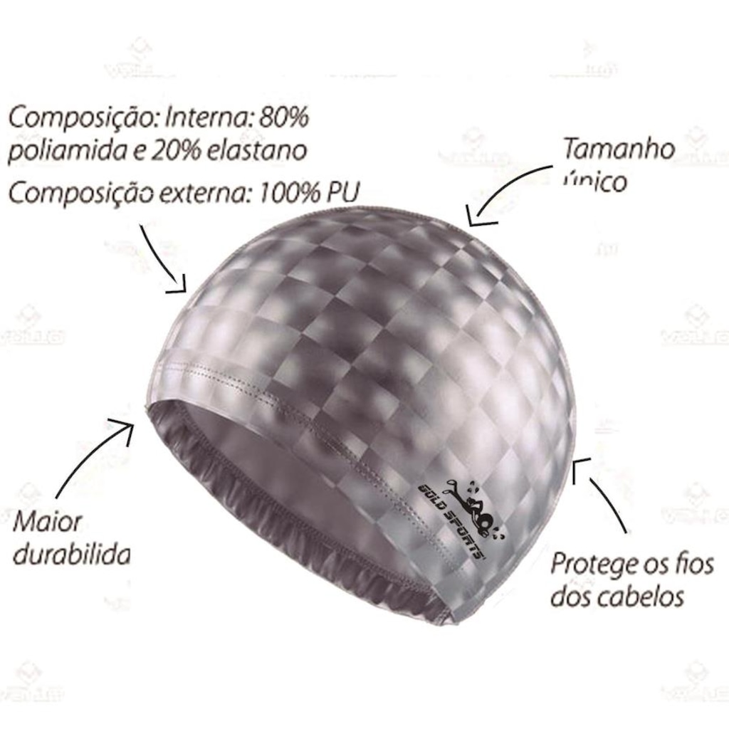 Imagem 2 do produto Kit de Natação Gold Sports: Óculos New Shark + Touca + Protetor de Ouvido - Infantil