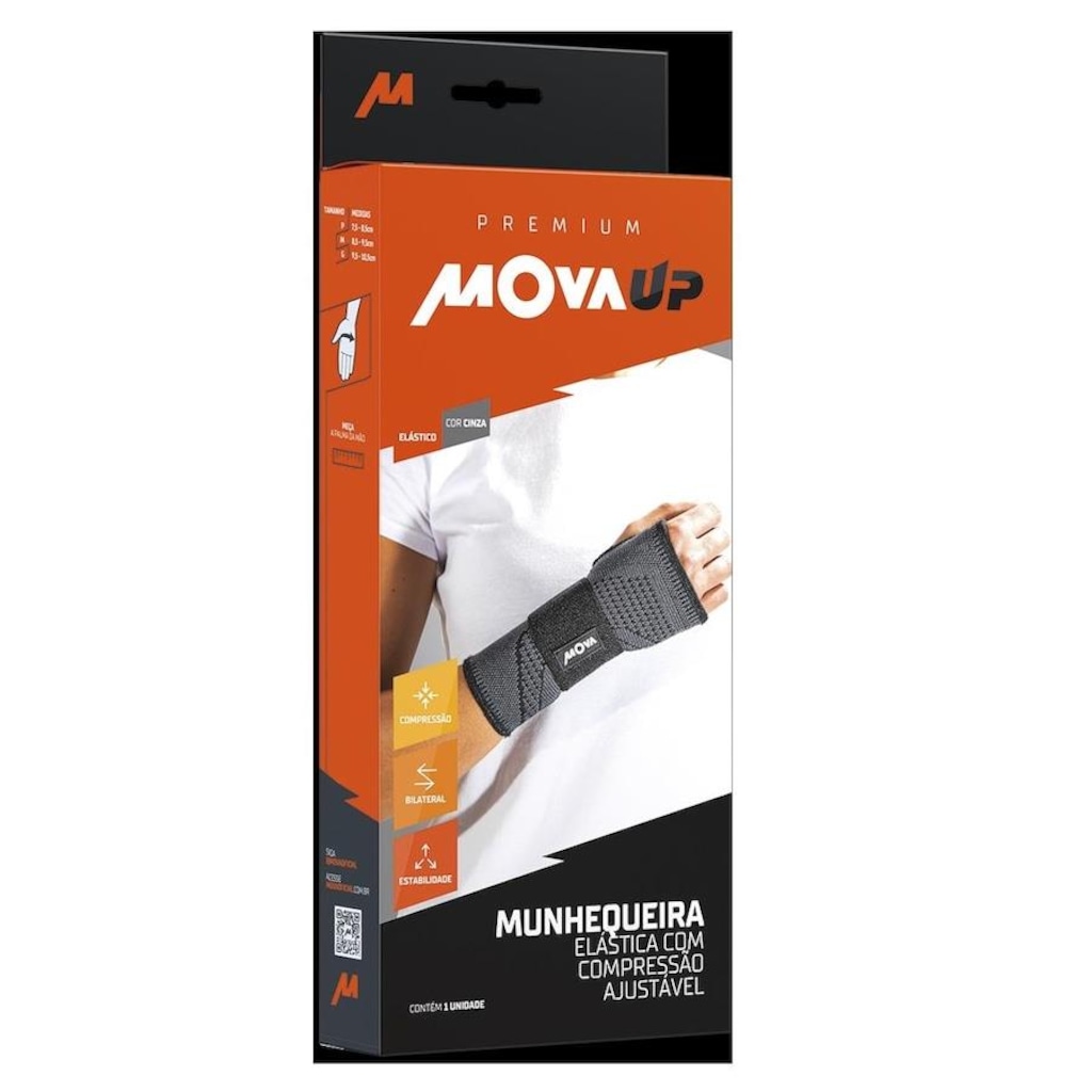 Imagem 2 do produto Munhequeira Elástica com Compressão Ajustável - Mova Up