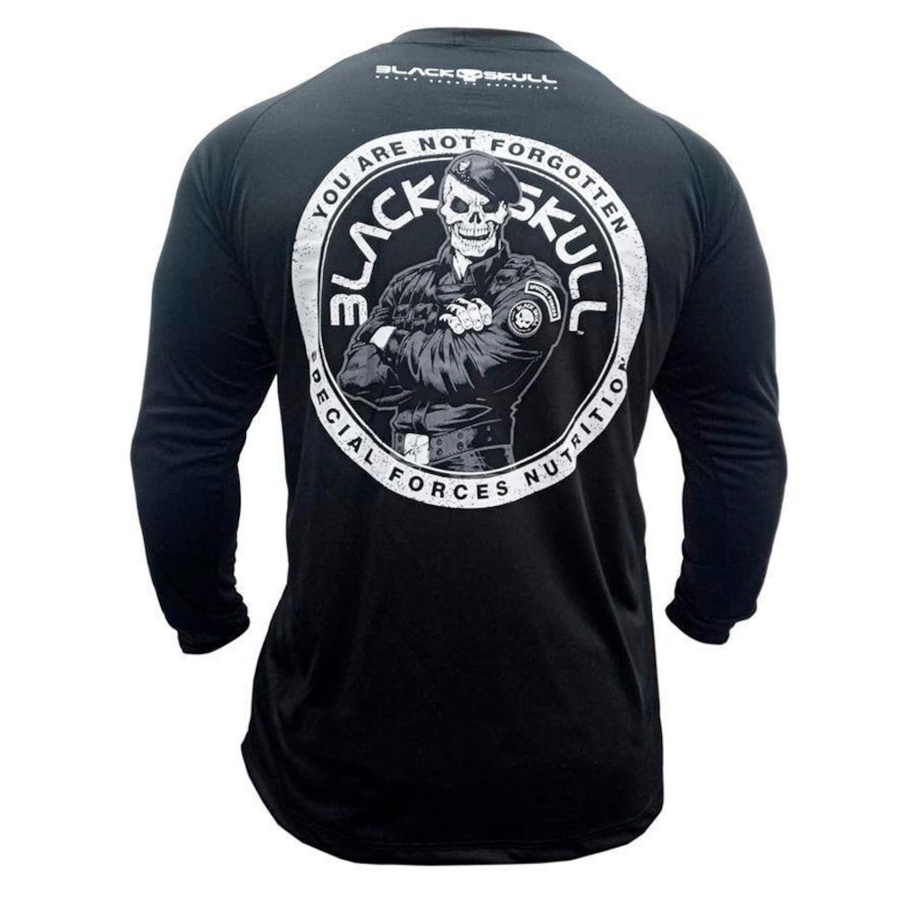Imagem 3 do produto Camiseta Black Skull Manga Longa Dry Fit Soldado Bope - Masculina