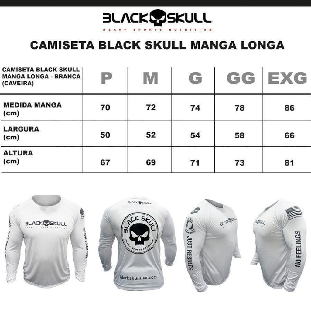 Imagem 3 do produto Camiseta Black Skull Manga Longa Dry Fit - Masculina