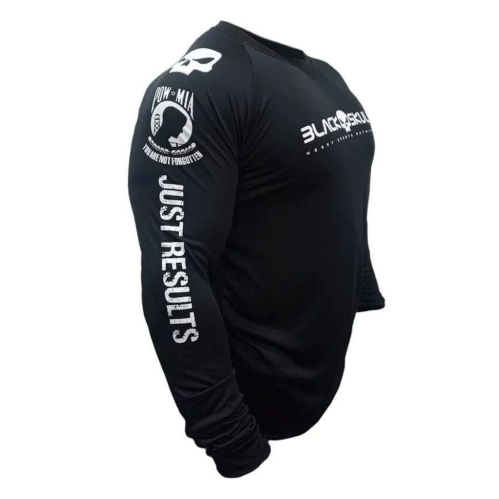 Imagem 4 do produto Camiseta Black Skull Manga Longa Dry Fit - Masculina