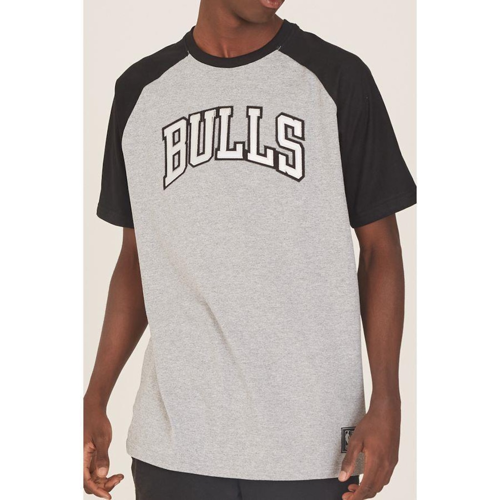 Imagem 2 do produto Camiseta NBA Raglan Estampada Chicago Bulls Casual Mescla - Masculina