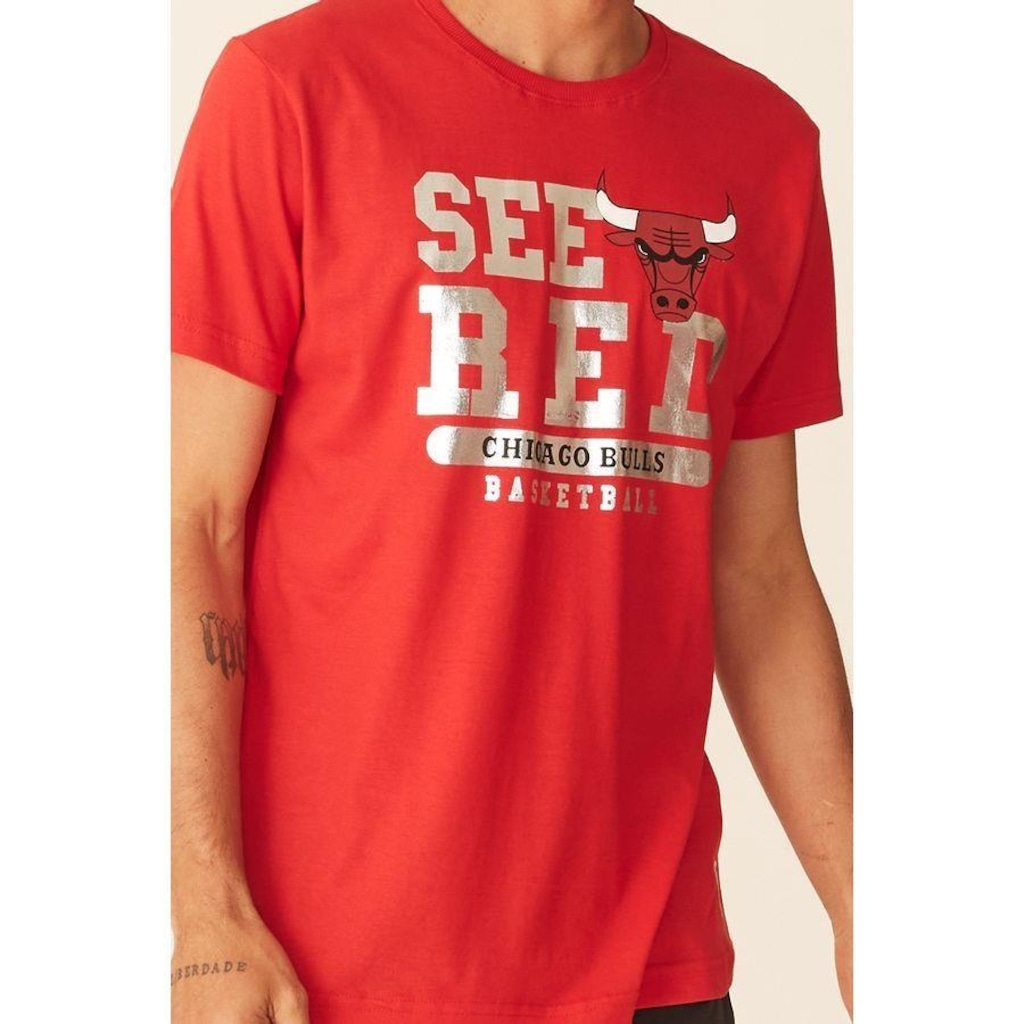 Imagem 4 do produto Camiseta NBA Estampada Chicago Bulls Casual - Masculina