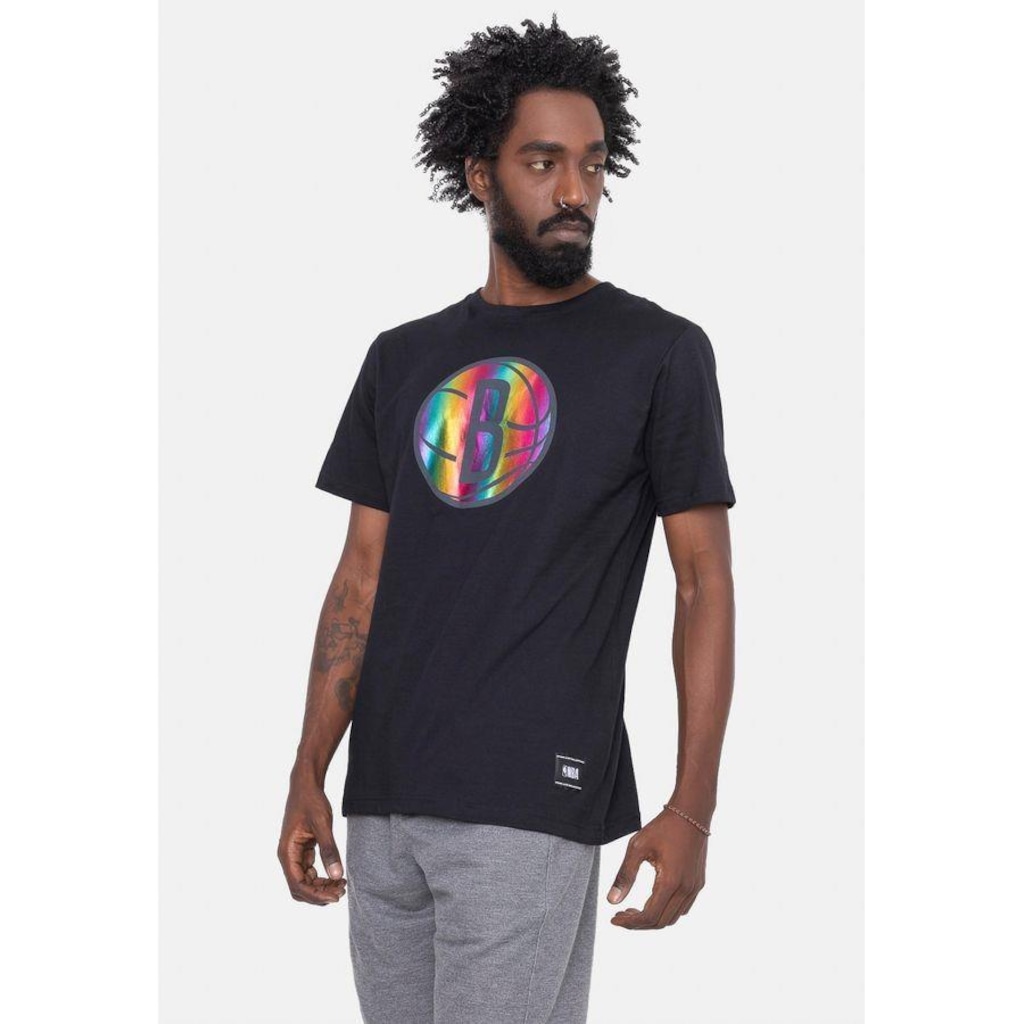Imagem 4 do produto Camiseta Nba Rainbow Logo Brooklyn Nets - Masculina