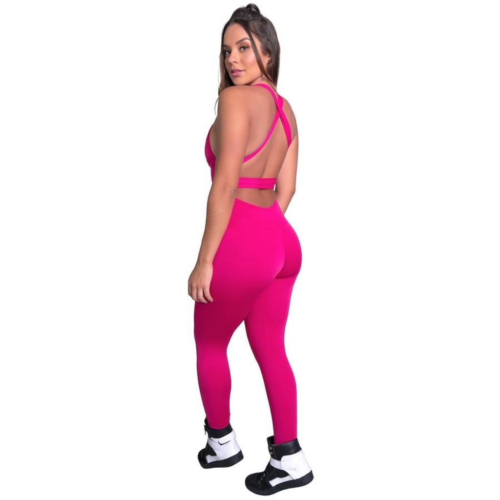 Imagem 3 do produto Macacão Fitness com Bojo Mvb Modas Feminino Suplex Academia