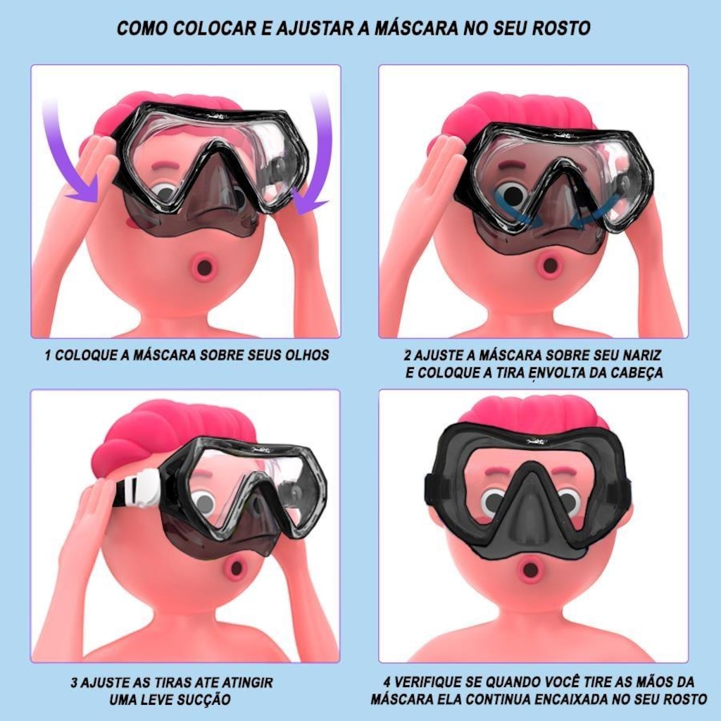 Imagem 2 do produto Máscara de Mergulho Gold Sports Funny Lazer - Infantil