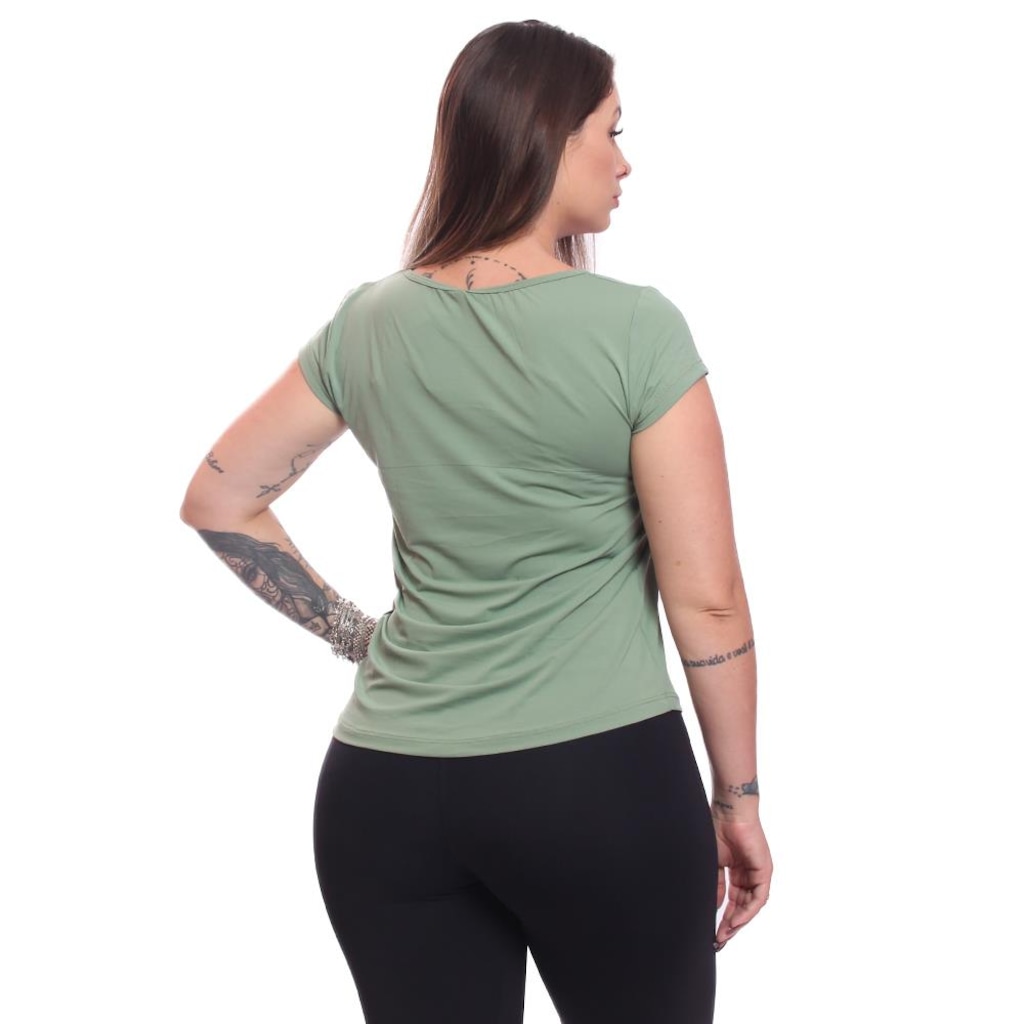 Imagem 5 do produto Kit Camisetas Dellas Fit Manga Curta Dry Fit Academia Treino - 2 Unidades - Feminina