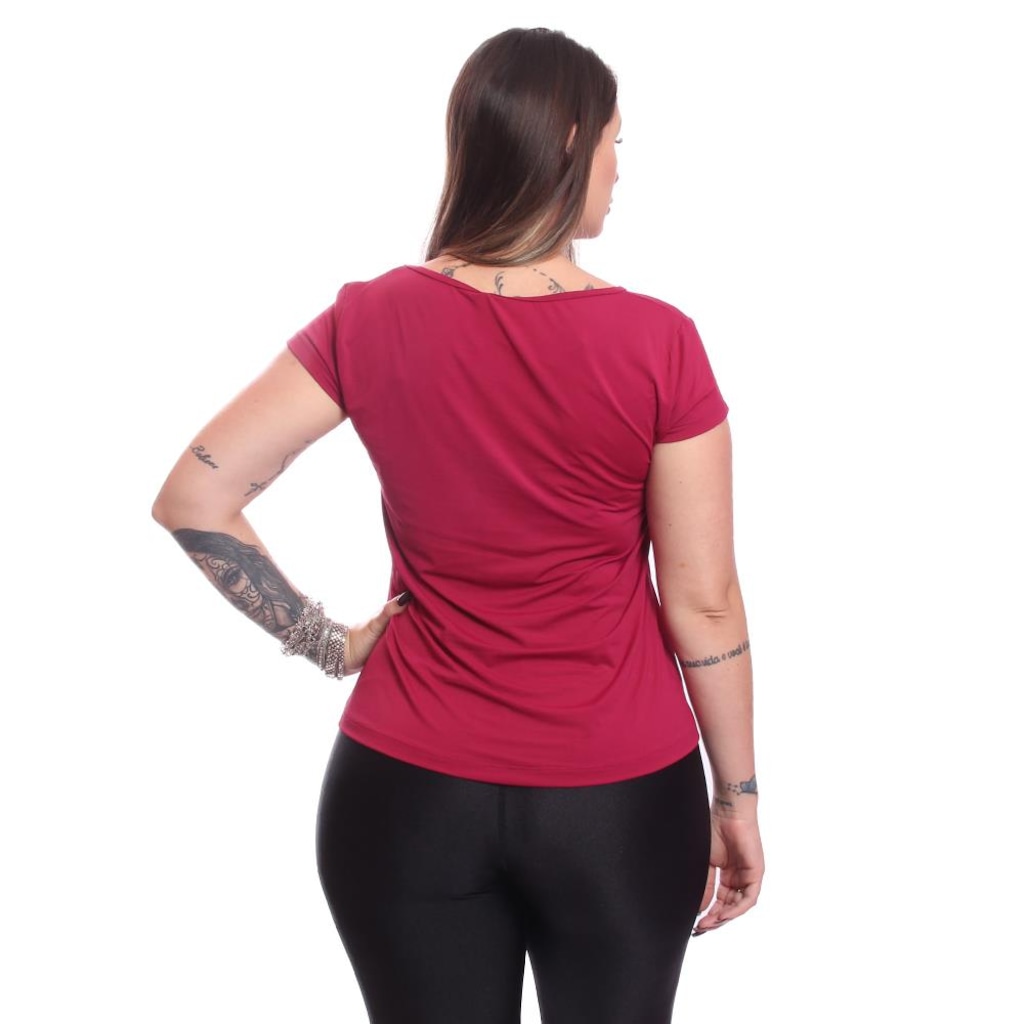 Imagem 5 do produto Kit Camisetas Dellas Fit Manga Curta Dry Fit Academia Treino - 2 Unidades - Feminina