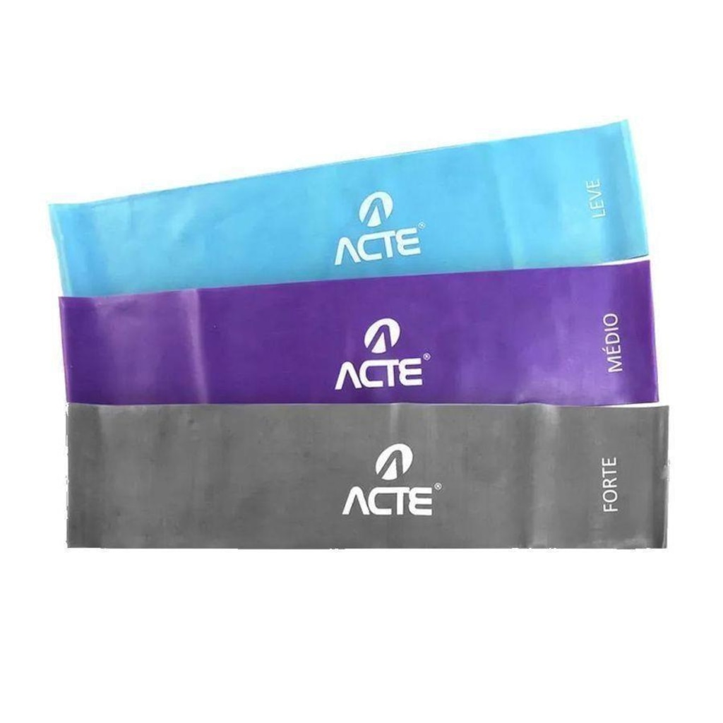 Imagem 2 do produto Kit de Faixa Elástica Acte Sports T234 Loop Band - Tensões Leve, Média e Forte