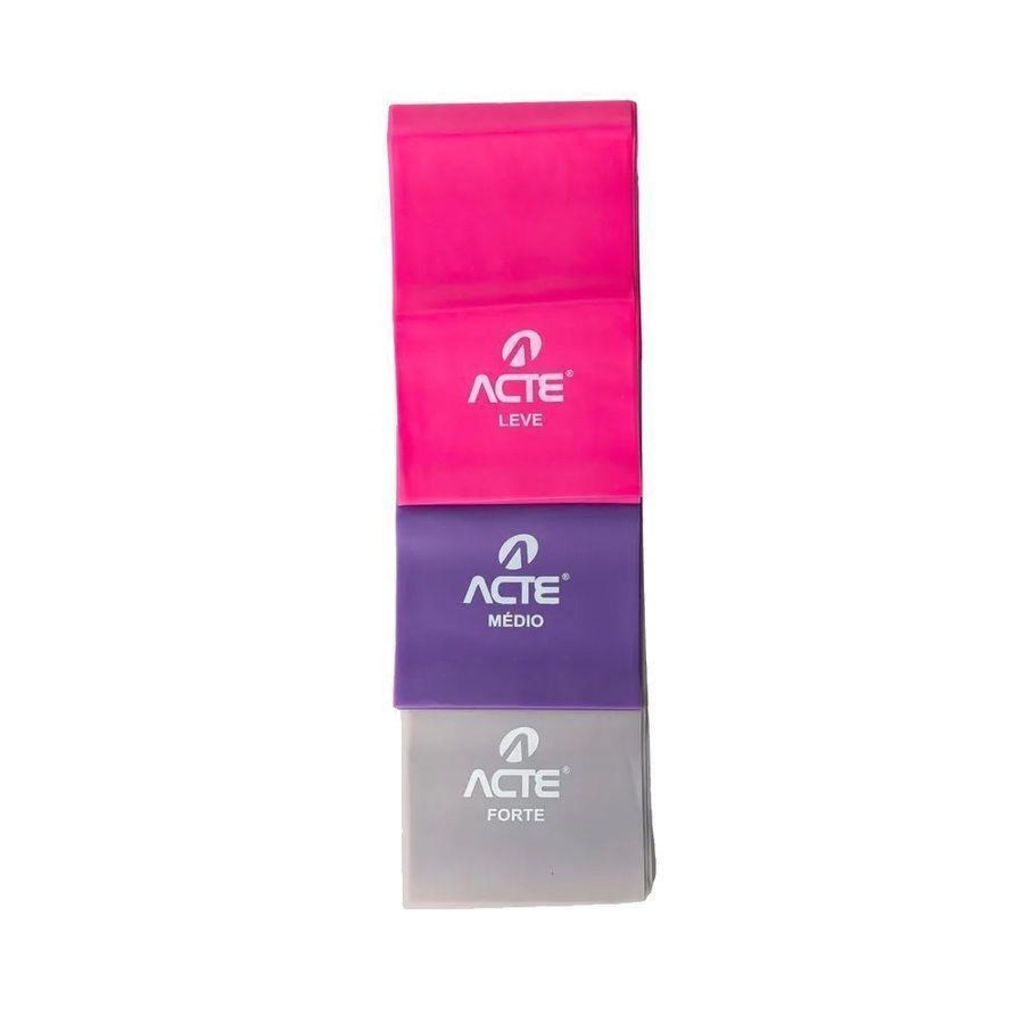 Imagem 5 do produto Kit de Faixa Elástica Acte Sports T13-R Latex Band - Tensões Leve, Média e Forte