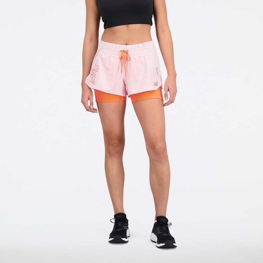 Imagem 2 do produto Shorts New Balance Impact Run Duplo Print - Feminino