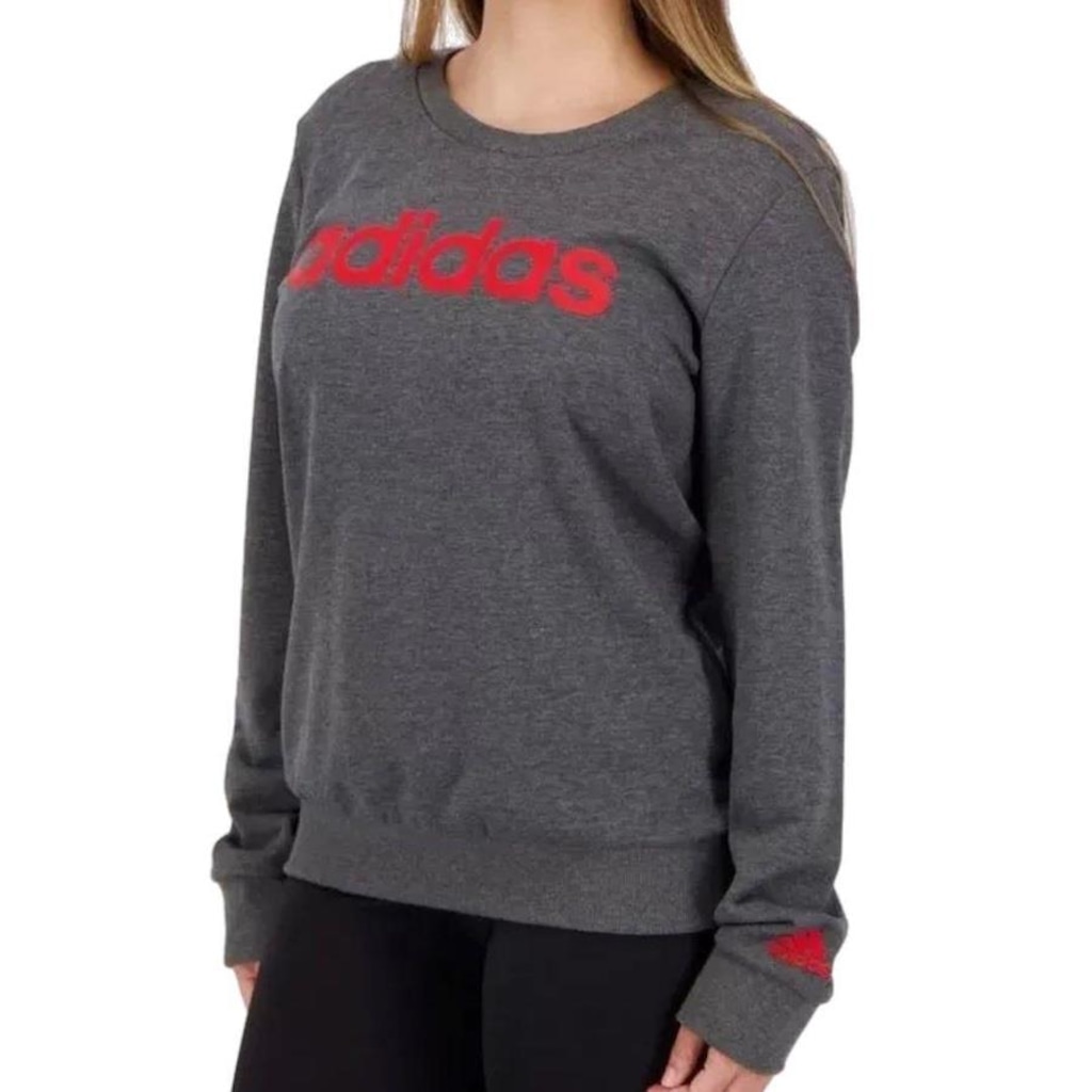 Imagem 2 do produto Blusão de Moletom sem Capuz adidas Logo Linear - Feminino