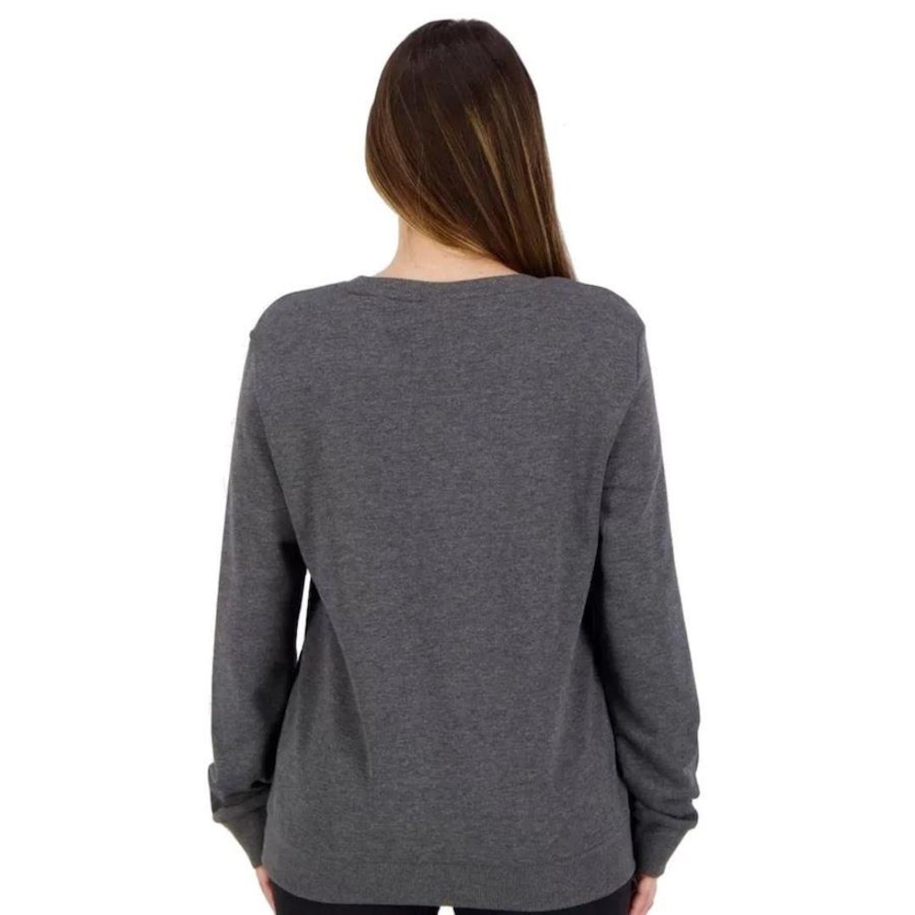 Imagem 3 do produto Blusão de Moletom sem Capuz adidas Logo Linear - Feminino