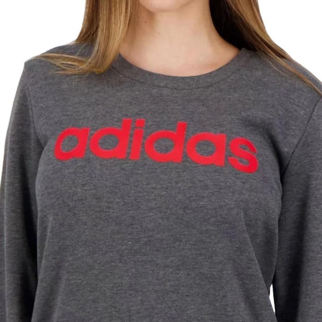 Imagem 4 do produto Blusão de Moletom sem Capuz adidas Logo Linear - Feminino