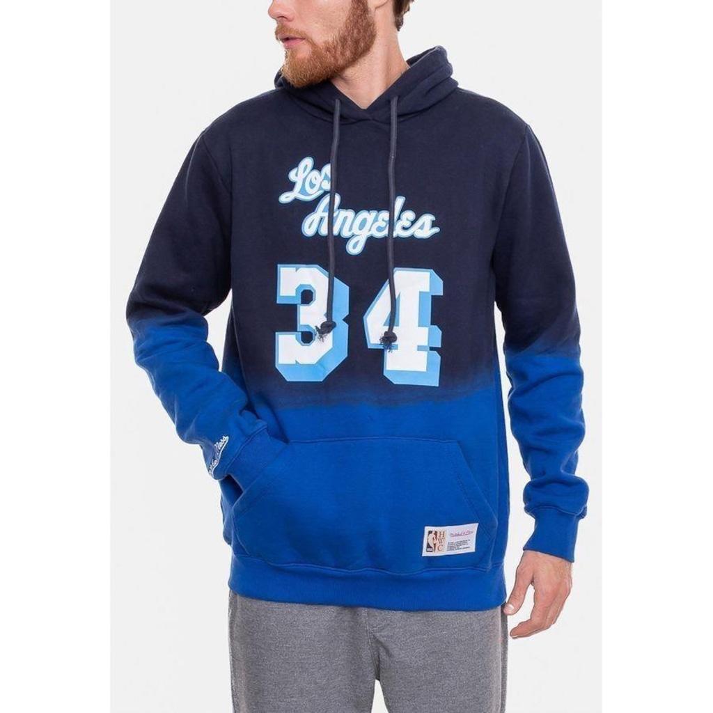 Imagem 5 do produto Blusão De Moletom Mitchell & Ness NBA Canguru Name And Number Shaquille O''''''''''''''''Neal Royal - Masculino