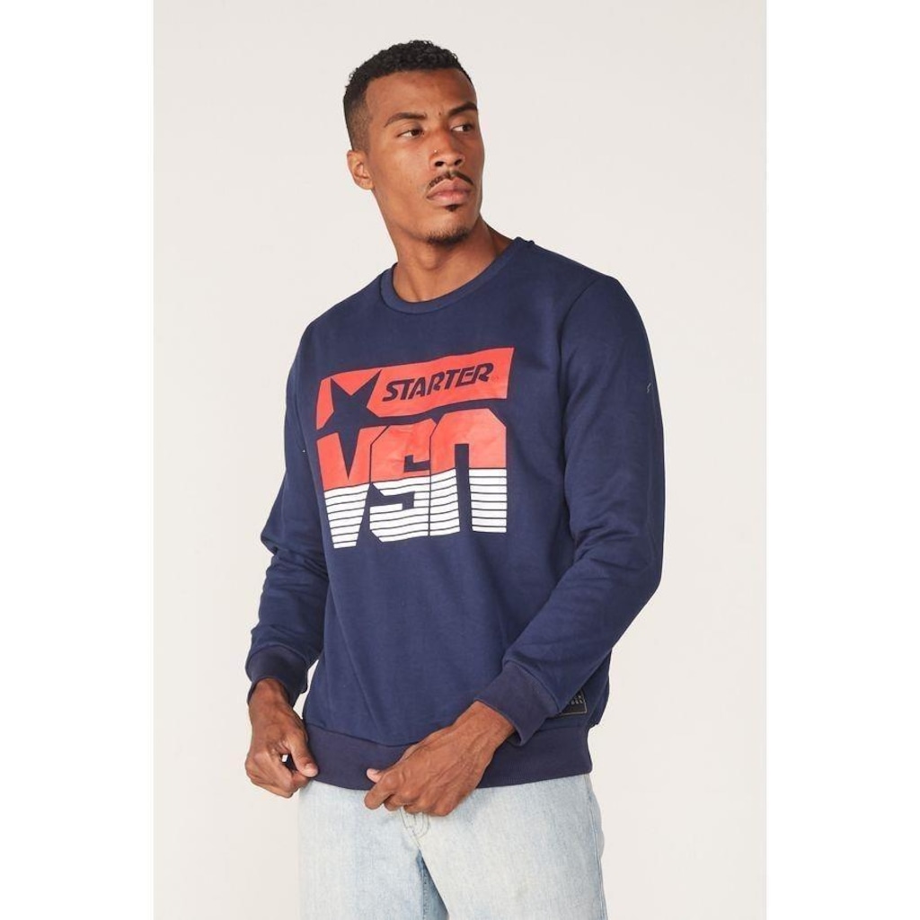 Imagem 2 do produto Blusão de Moletom Starter Fechado Gola Careca Estampado - Masculino