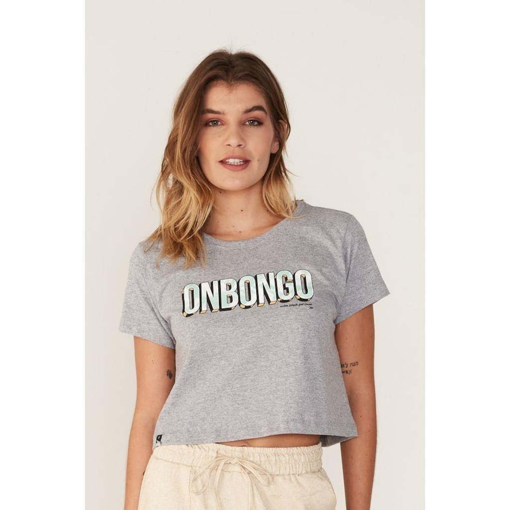 Imagem 2 do produto Camiseta Cropped Onbongo Estampado - Feminina