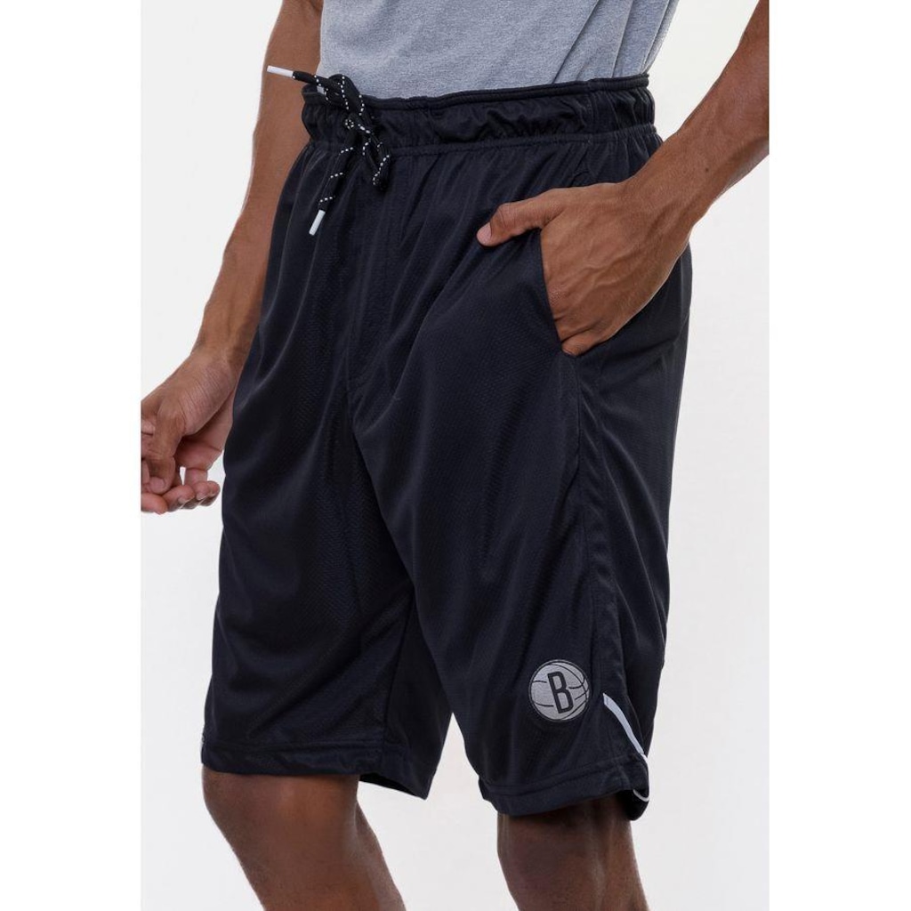 Imagem 3 do produto Bermuda Nba Sintética Silver Logo Brooklyn Nets - Masculina