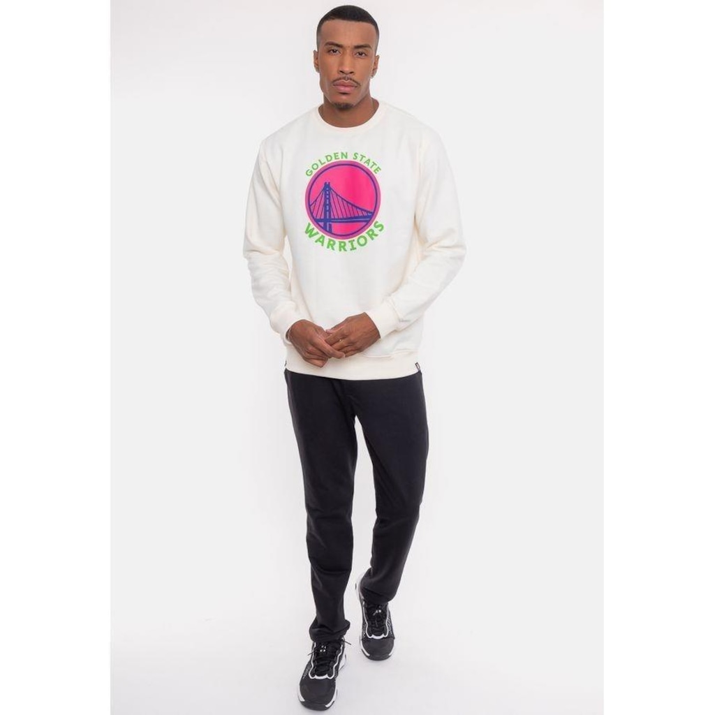 Imagem 3 do produto Blusão de Moletom NBA Neon Colors Golden State Warriors Off White - Masculina