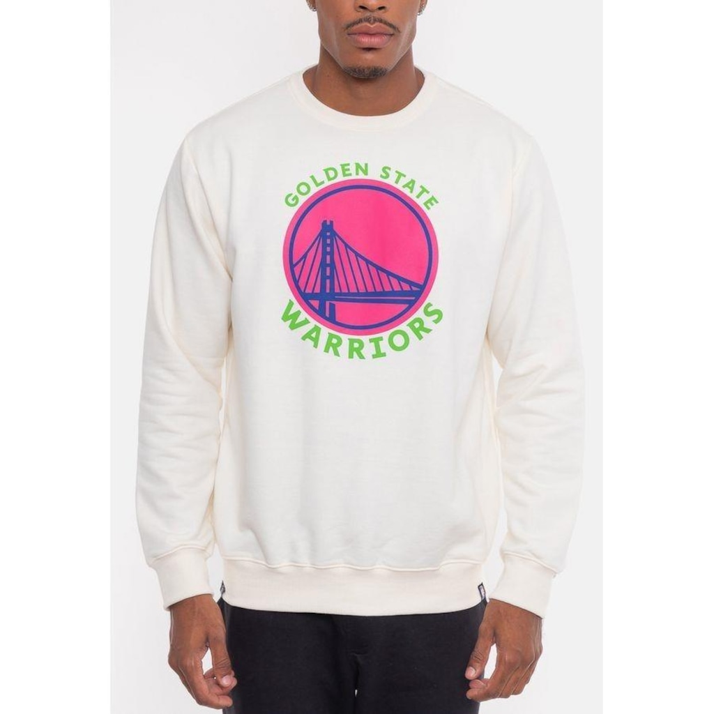 Imagem 4 do produto Blusão de Moletom NBA Neon Colors Golden State Warriors Off White - Masculina