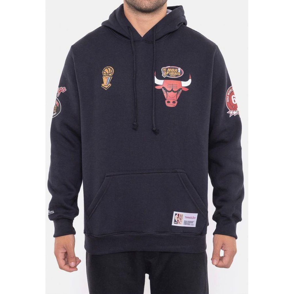 Imagem 2 do produto Blusão De Moletom Com Capuz Mitchell & Ness Canguru Fechado City Patches - Masculino
