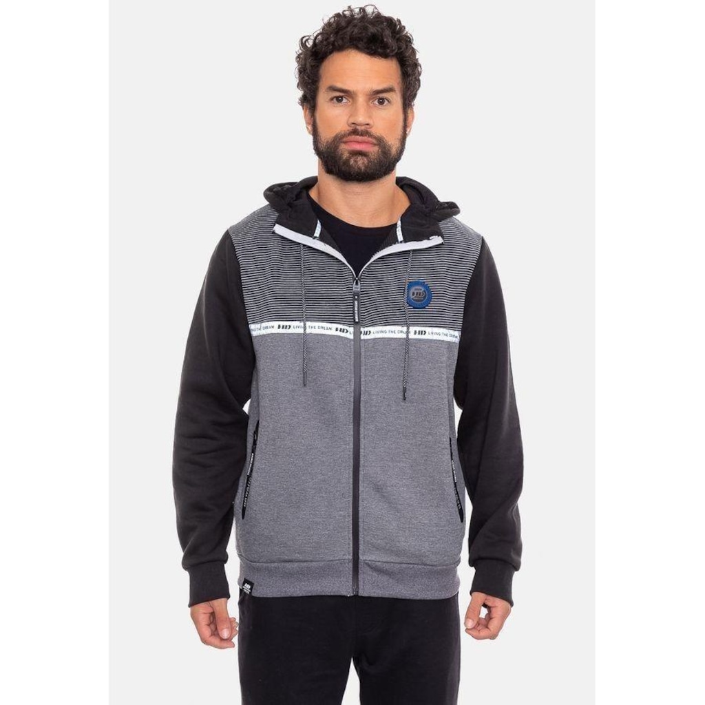 Imagem 2 do produto Jaqueta de Moletom com Capuz Hd Canguru Aberto - Masculina