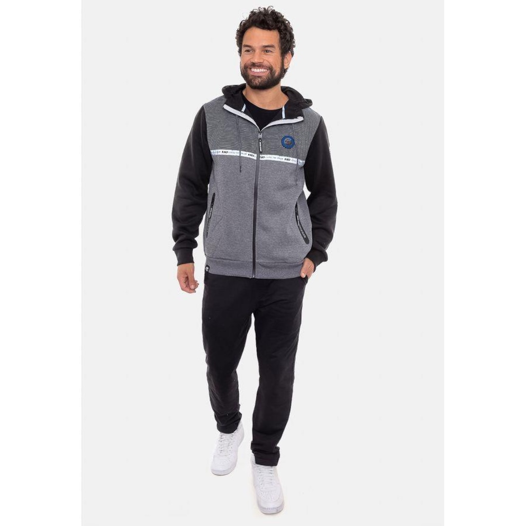 Imagem 4 do produto Jaqueta de Moletom com Capuz Hd Canguru Aberto - Masculina