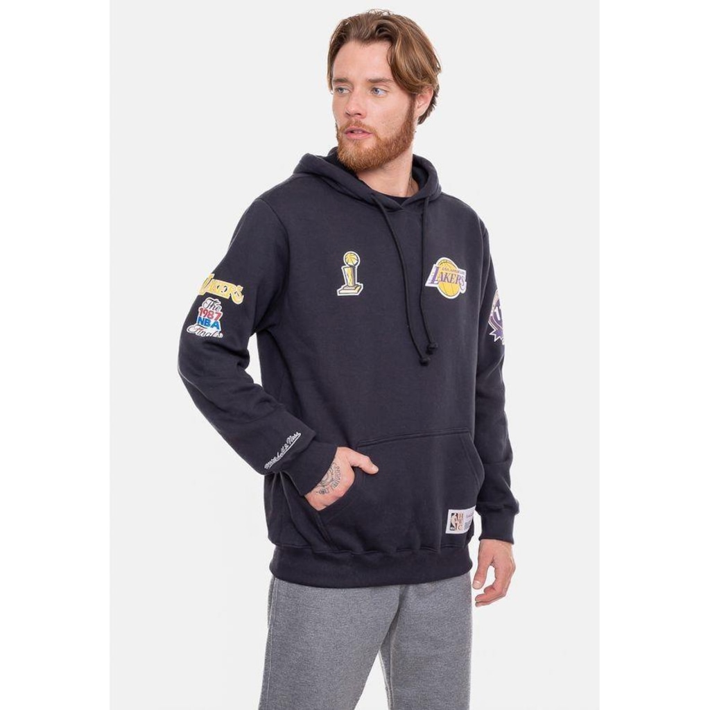 Imagem 4 do produto Blusão de Moletom com Capuz Mitchell & Ness Nba Canguru City Patches - Masculino
