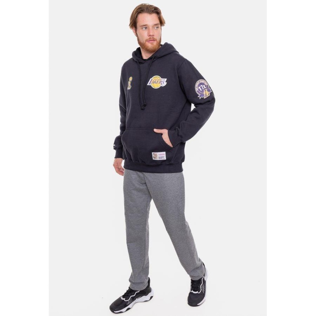 Imagem 5 do produto Blusão de Moletom com Capuz Mitchell & Ness Nba Canguru City Patches - Masculino