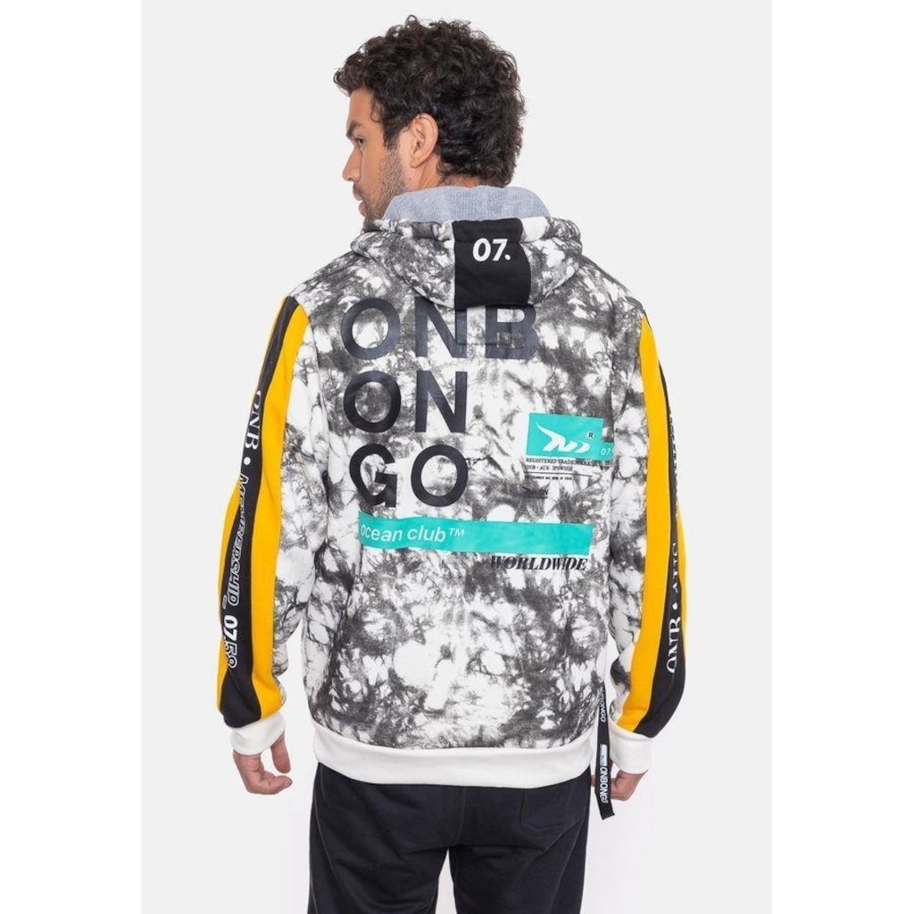 Imagem 3 do produto Jaqueta de Moletom com Capuz Onbongo Canguru Aberto Branco - Masculina