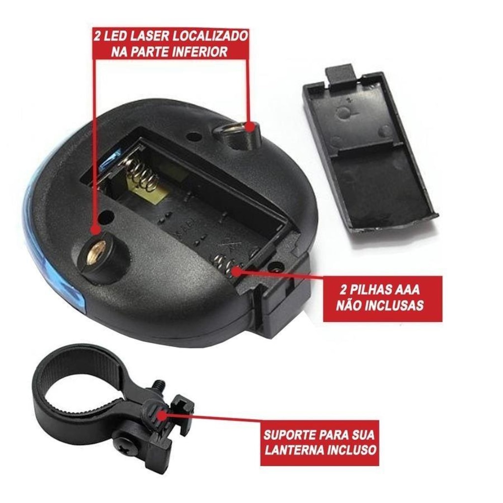 Imagem 2 do produto Lanterna para Bike Traseira Gold Sports Led Clear Vision Laser Tail Light