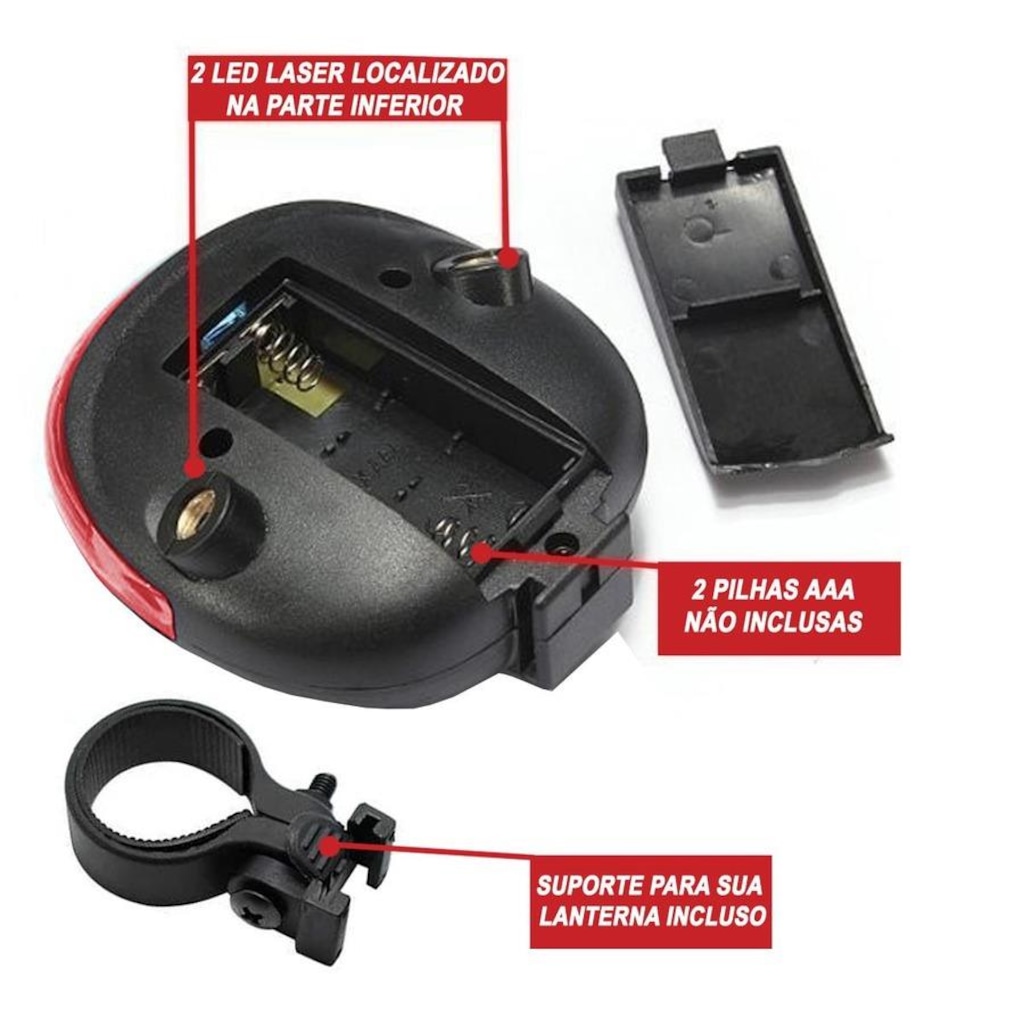Imagem 2 do produto Lanterna para Bike Traseira Gold Sports Led Clear Vision Laser Tail Light