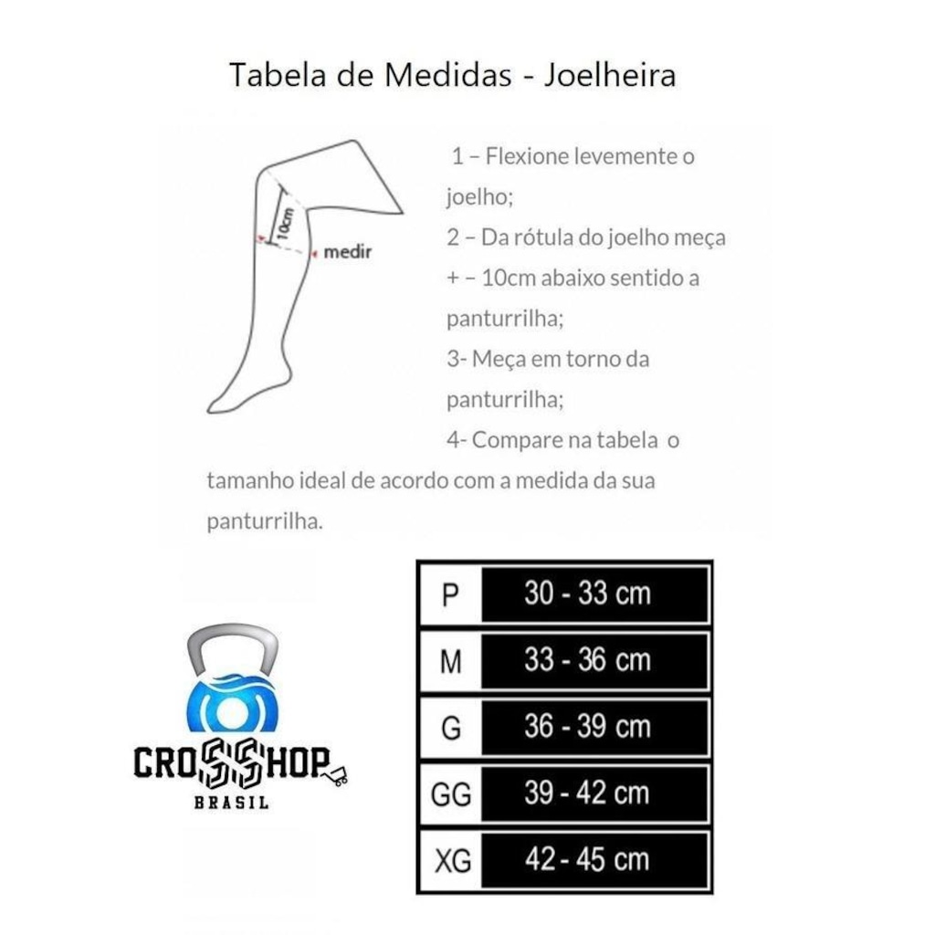 Imagem 2 do produto Joelheira Crosshop Brasil Performance 7Mm - Par - Adulto