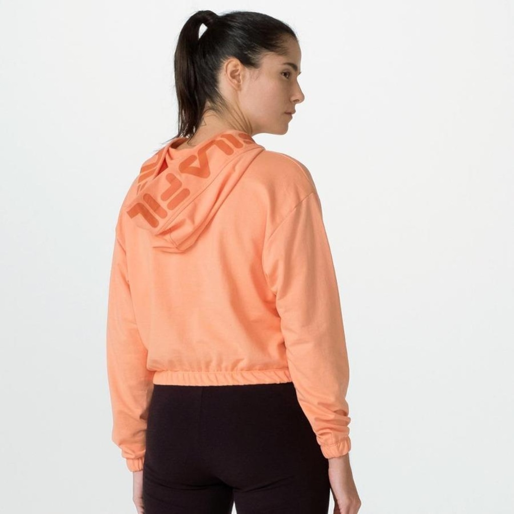 Imagem 2 do produto Blusão com Capuz Fila Cropped Letter - Feminino