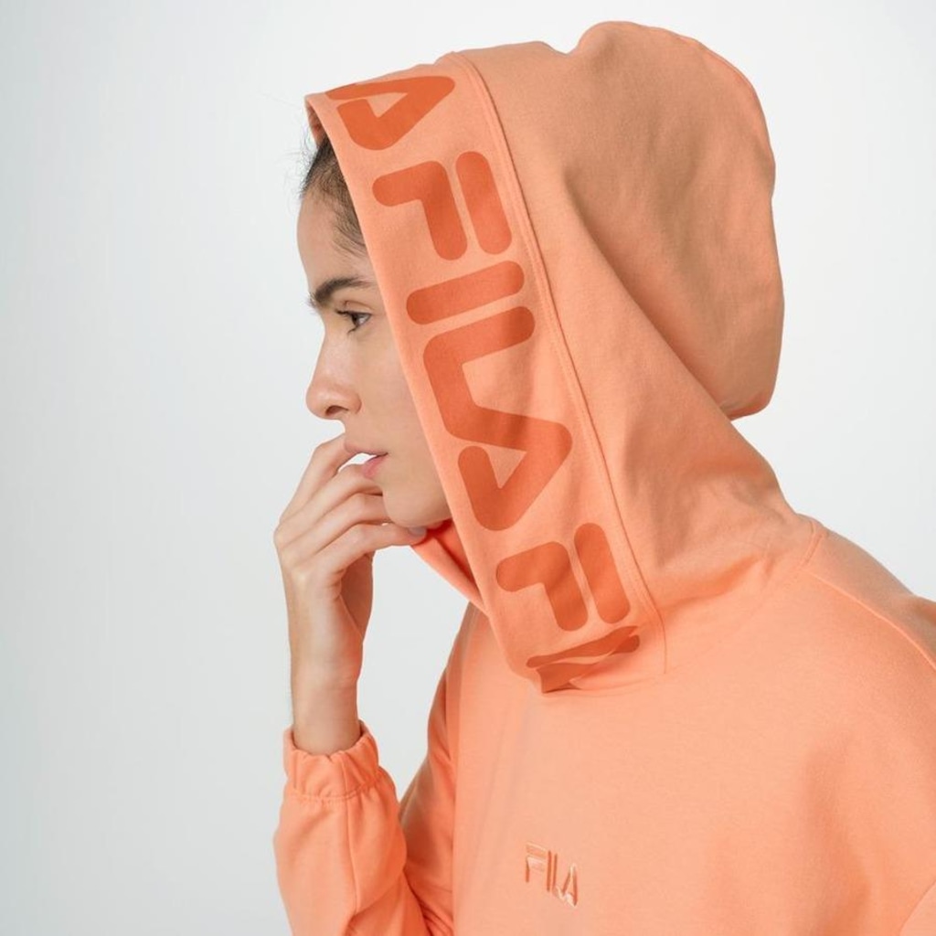 Imagem 4 do produto Blusão com Capuz Fila Cropped Letter - Feminino