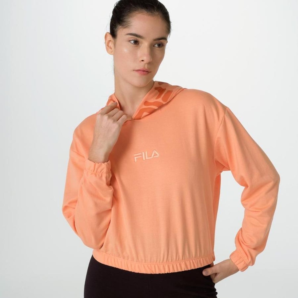Imagem 5 do produto Blusão com Capuz Fila Cropped Letter - Feminino