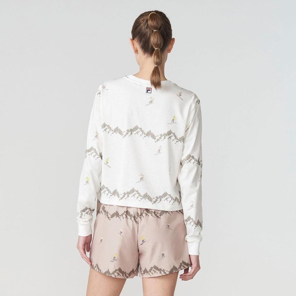 Imagem 4 do produto Camisa Fila Manga Longa Cropped Ski Wr - Feminina