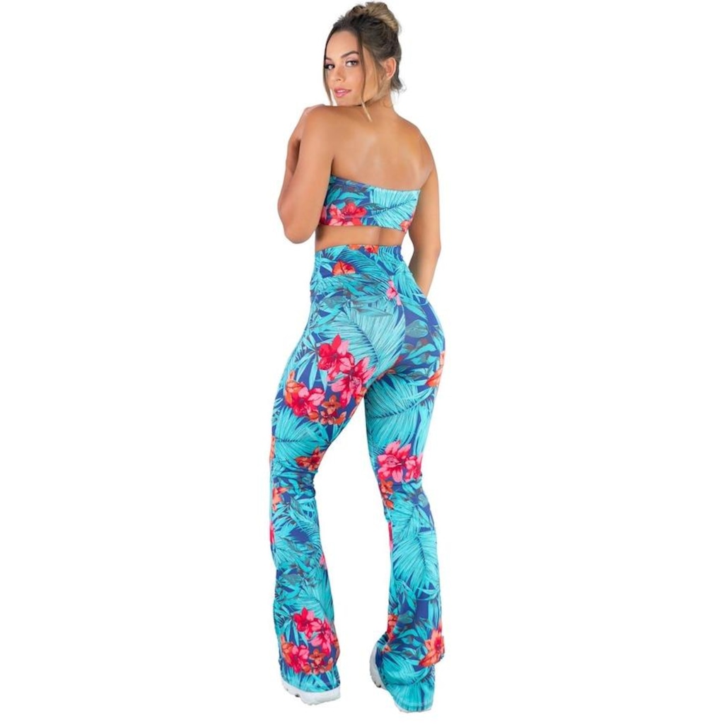Imagem 2 do produto Conjunto Mvb Modas Calça Flare e Top Tomara Que Caia Estampado - Feminino