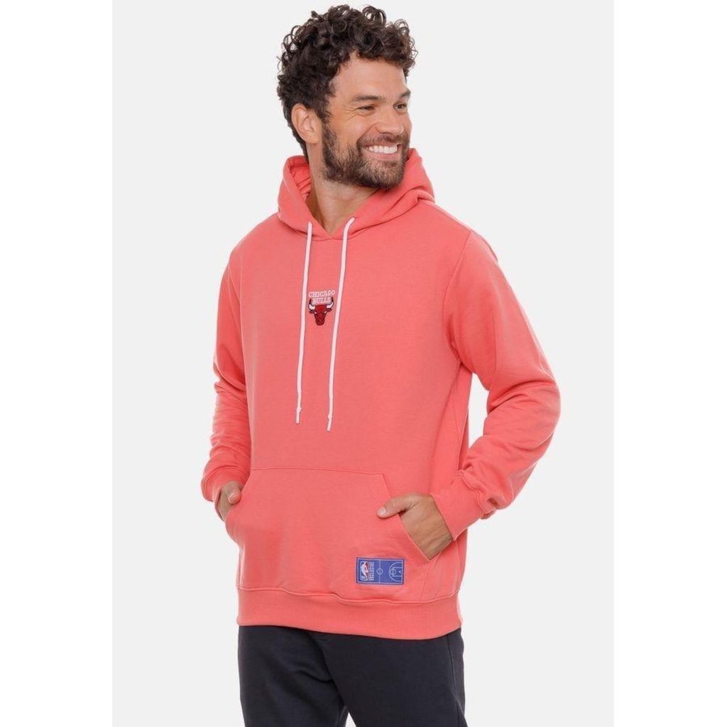 Imagem 2 do produto Blusão De Moletom Com Capuz NBA Mini Logo Soft Chicago Bulls Rosa - Masculina