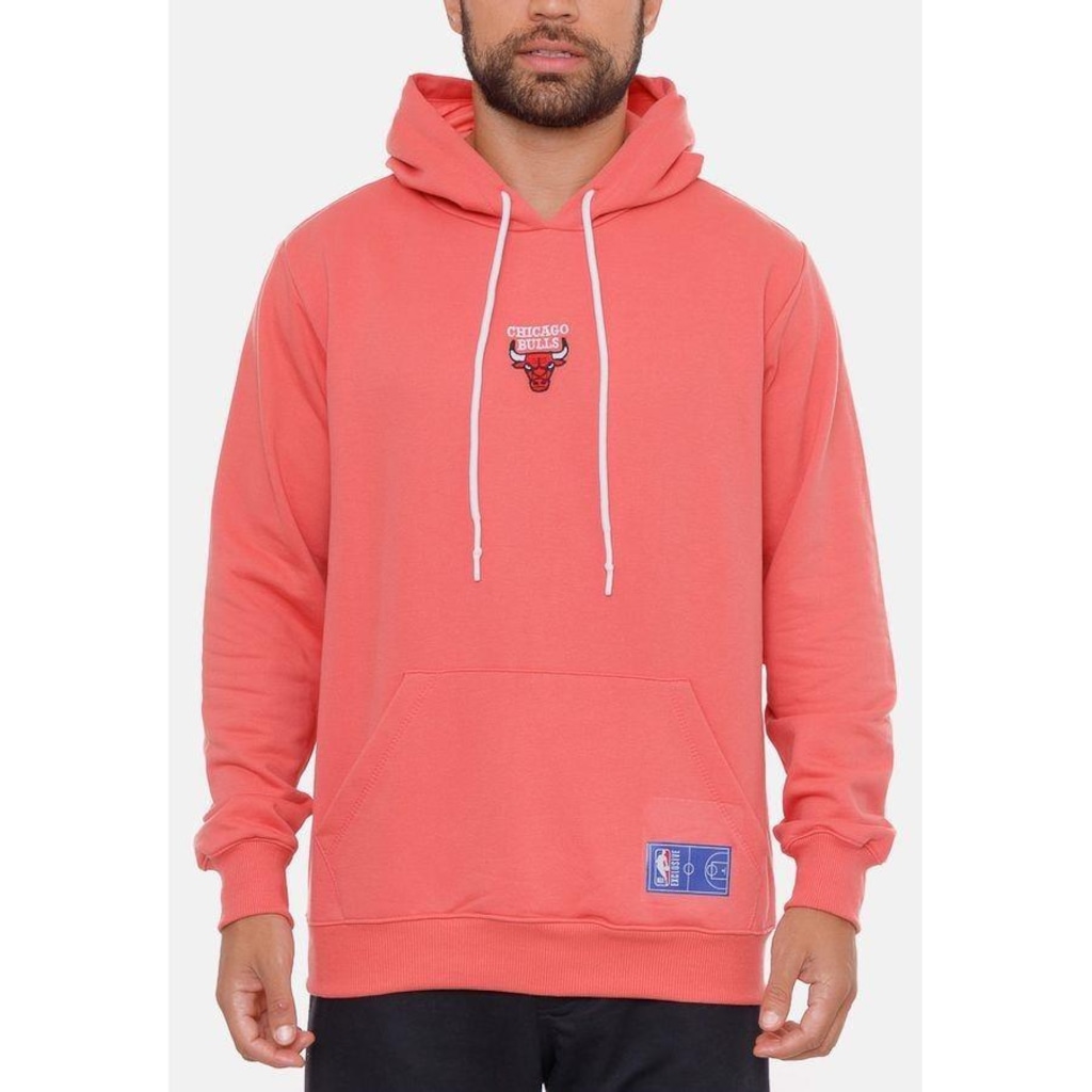 Imagem 4 do produto Blusão De Moletom Com Capuz NBA Mini Logo Soft Chicago Bulls Rosa - Masculina