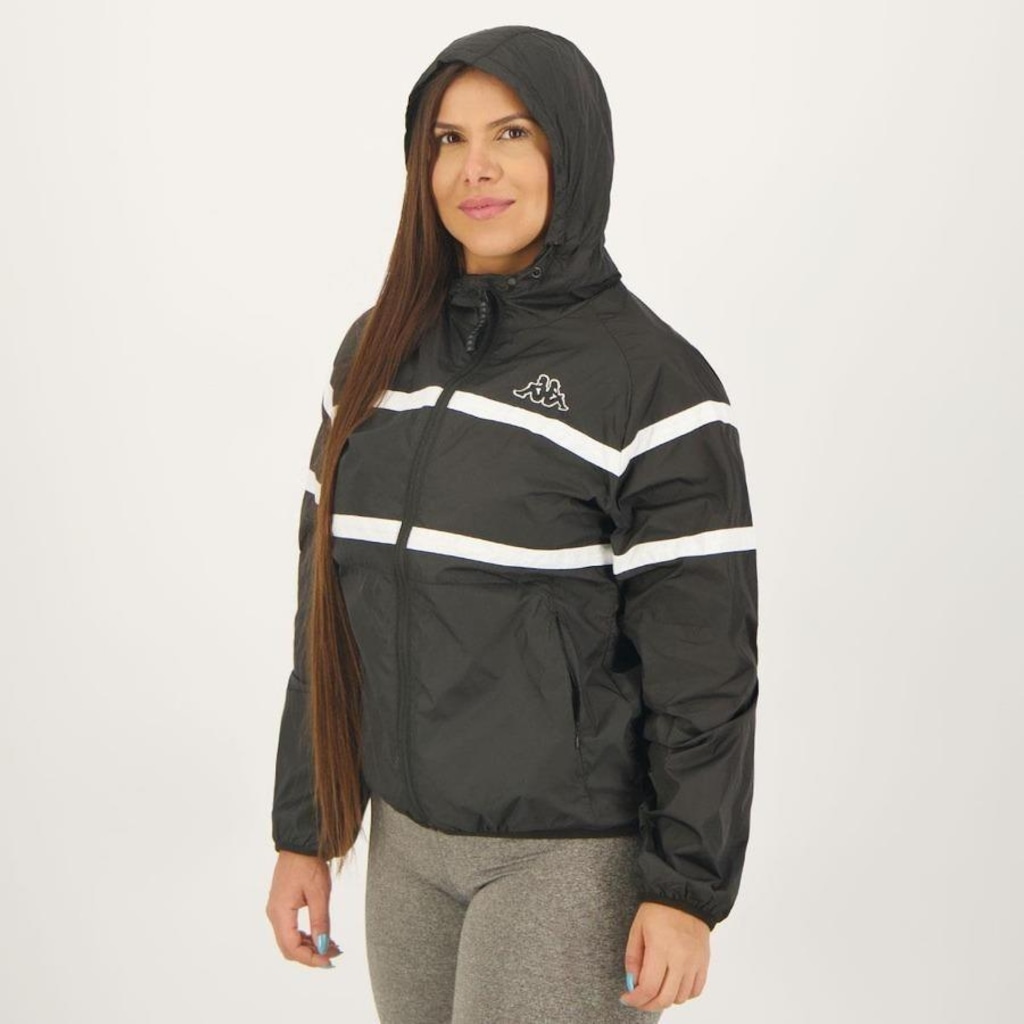 Imagem 2 do produto Jaqueta Corta Vento com Capuz Kappa Logo Sport - Feminina