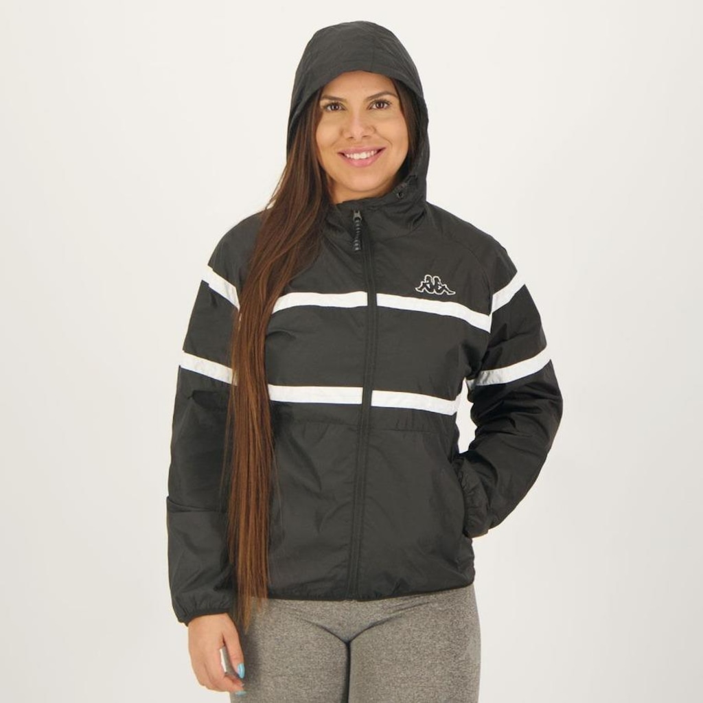 Imagem 1 do produto Jaqueta Corta Vento com Capuz Kappa Logo Sport - Feminina
