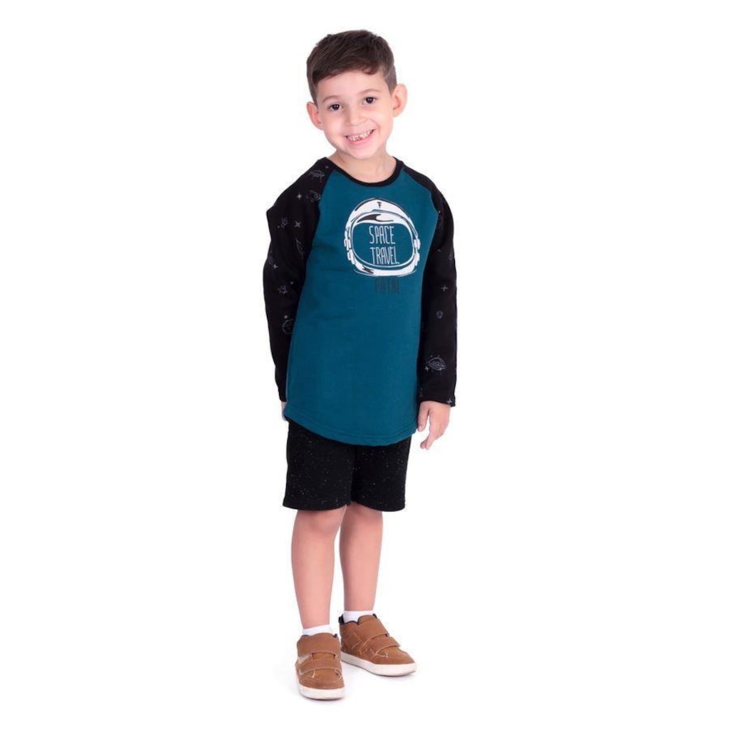 Imagem 3 do produto Blusão de Moletom Fatal Fechado Raglan Gola Careca - Infantil