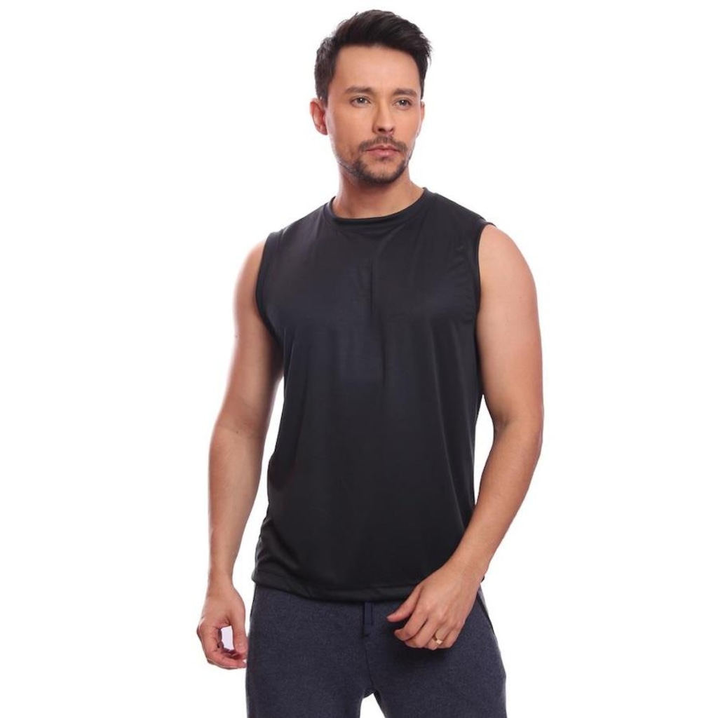 Imagem 2 do produto Kit Camisetas Regata Dellas Fit Dry Lisa Básica Treino - Masculina - 10 unidades