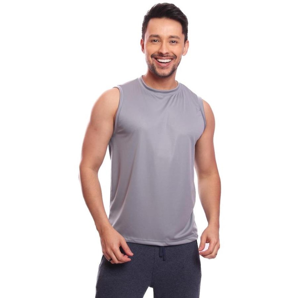 Imagem 5 do produto Kit Camisetas Regata Dellas Fit Lisa Básica Dry - Masculina - 7 Unidades