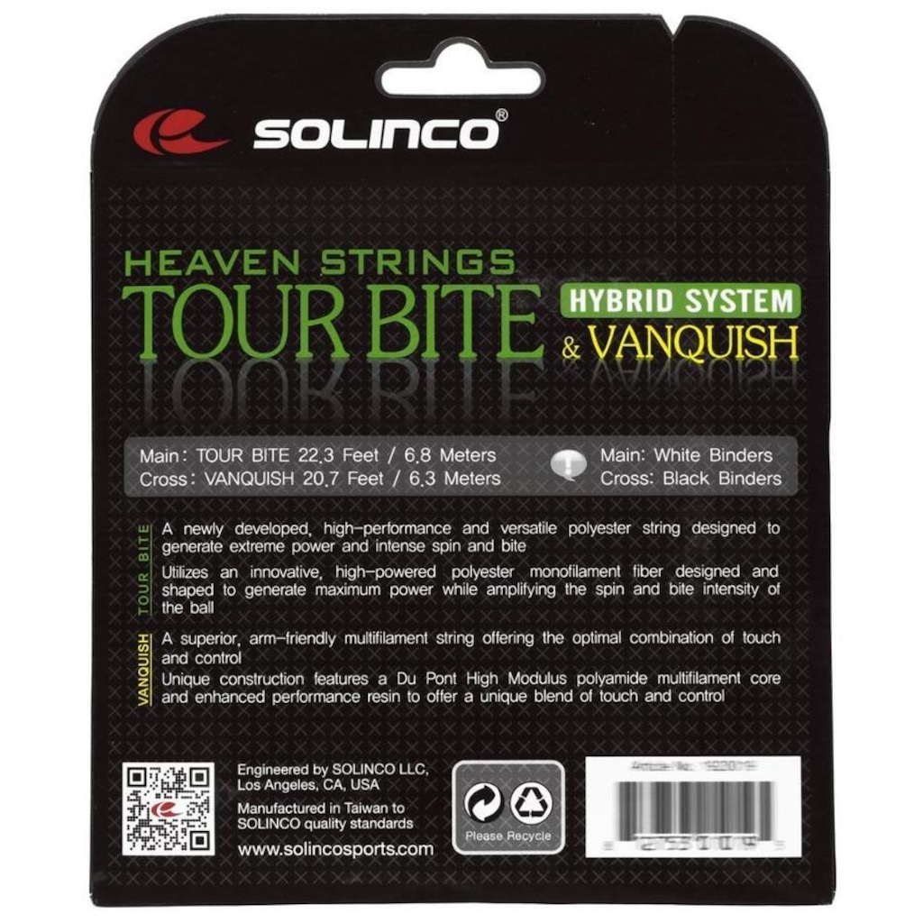 Imagem 3 do produto Corda Solinco Tour Bite 17L 1.20Mm X Vanquish 16L 1.30Mm Natural - Set Individual