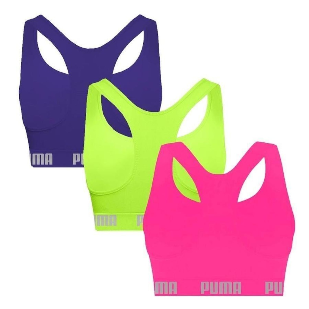 Imagem 2 do produto Kit Tops Puma Nadador sem Costura - 3 Unidades - Feminino